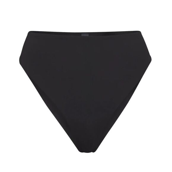 NWT SKIMS Recycled Signature Swim Mid Waist Bikini Bottom In Onyx Black - Picture 4 of 7